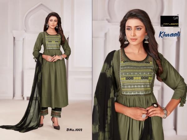 Manjeera Khwaab Rayon Fancy Embroidery Readymade Salwar